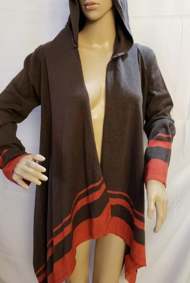 MAX STUDIO BOHO FALL WOMAN HOODED PONCHO SWEATER C - Picture 2 of 5